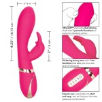 Розовый силиконовый вибратор с клиторальным отростком Signature Silicone Ultra-Soft Rabbit - 22,75 см