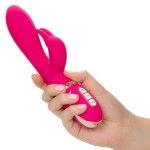 Розовый силиконовый вибратор с клиторальным отростком Signature Silicone Ultra-Soft Rabbit - 22,75 см