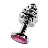 Фигурная анальная пробка с красным стразом - 7,6 см. Фигурная анальная пробка с красным стразом - 7,6 см.