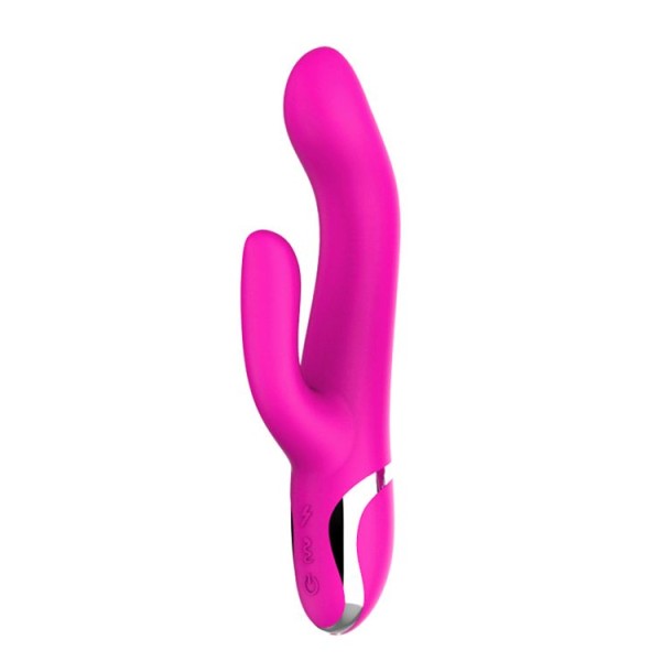 Розовый вибратор-кролик NAGHI NO43 RECHARGEABLE DUO VIBRATOR - 23 см