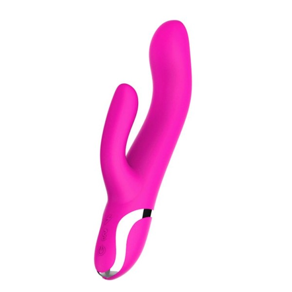 Розовый вибратор-кролик NAGHI NO43 RECHARGEABLE DUO VIBRATOR - 23 см