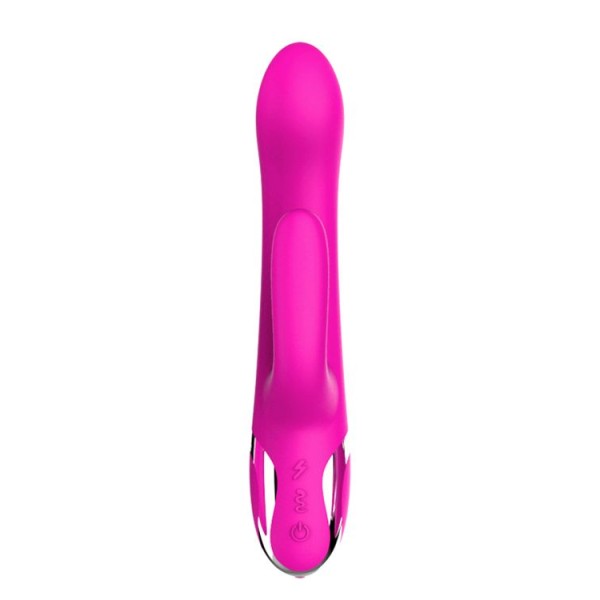 Розовый вибратор-кролик NAGHI NO43 RECHARGEABLE DUO VIBRATOR - 23 см