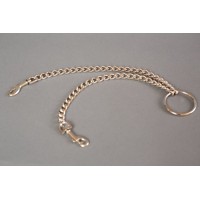 Металлическая цепь с центральным кольцом и карабинами по обе стороны Металлическая цепь с центральным кольцом и карабинами по обе стороны