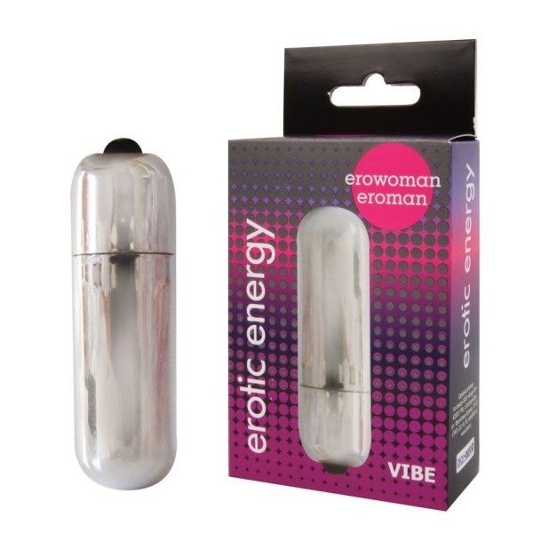 Серебристая вибропуля Erowoman-Eroman - 5,5 см
