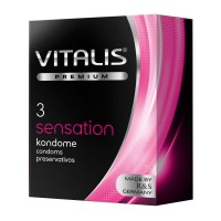 Презервативы с пупырышками и кольцами VITALIS PREMIUM sensation - 3 шт. Презервативы с пупырышками и кольцами VITALIS PREMIUM sensation - 3 шт.