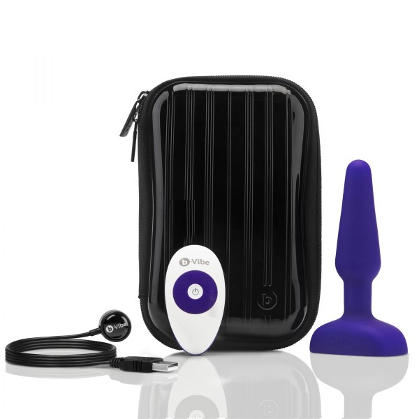 Фиолетовая анальная вибропробка с 3 источниками вибрации TRIO REMOTE CONTROL PLUG  PURPLE - 13,5 см