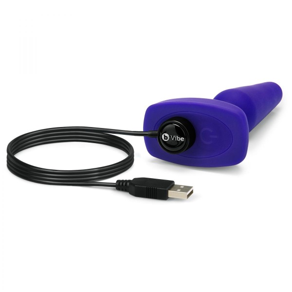 Фиолетовая анальная вибропробка с 3 источниками вибрации TRIO REMOTE CONTROL PLUG  PURPLE - 13,5 см