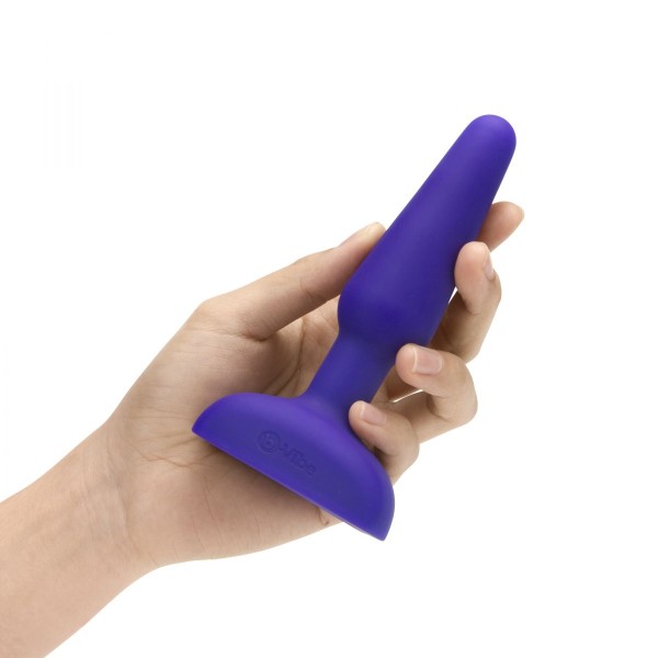 Фиолетовая анальная вибропробка с 3 источниками вибрации TRIO REMOTE CONTROL PLUG  PURPLE - 13,5 см
