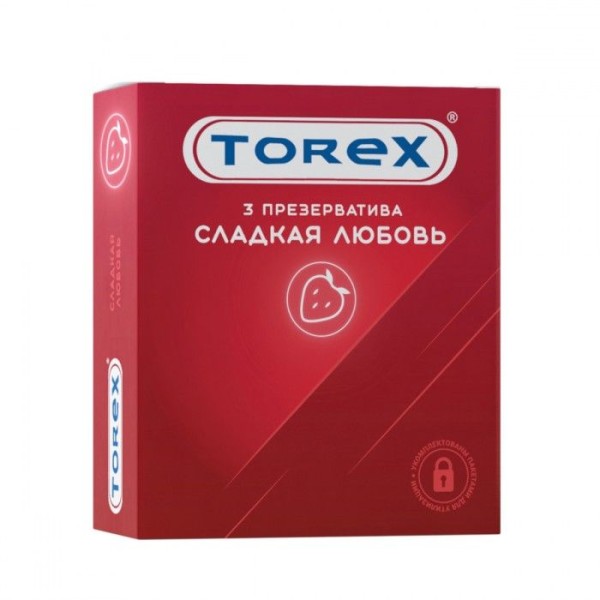 Презервативы Torex  Сладкая любовь  с ароматом клубники - 3 шт