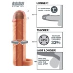 Телесная насадка с кольцом Perfect 1 Extension with Ball Strap - 17 см