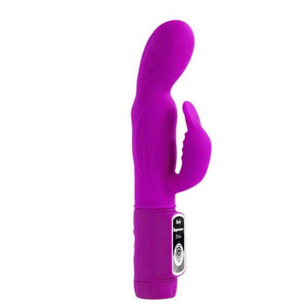 Лиловый вибратор с клиторальной стимуляцией Body Touch - 22,5 см