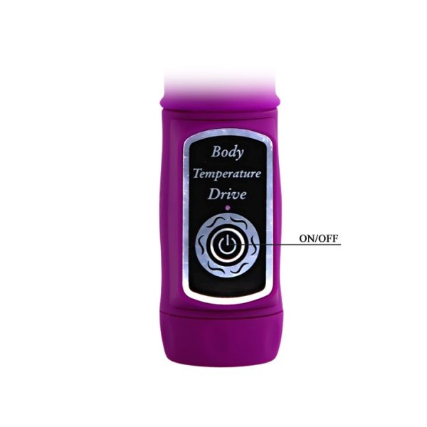 Лиловый вибратор с клиторальной стимуляцией Body Touch - 22,5 см
