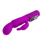 Лиловый вибратор с клиторальной стимуляцией Body Touch - 22,5 см