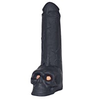 Фаллоимитатор Призрачный всадник с мошонкой в виде черепа - 28,5 см.