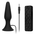 Чёрная вибропробка MENZSTUFF 5INCH SLIM INTRUDER BUTT PLUG - 13 см
