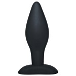 Чёрный анальный стимулятор Silicone Butt Plug Large - 12 см