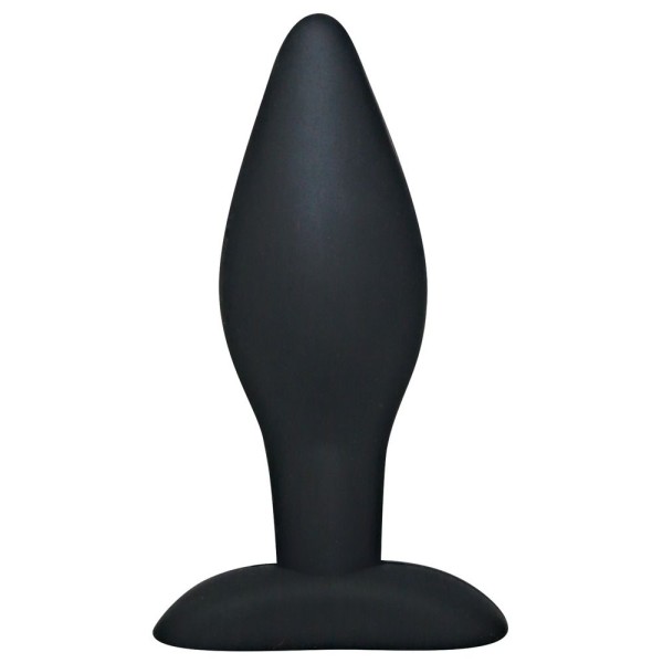 Чёрный анальный стимулятор Silicone Butt Plug Large - 12 см