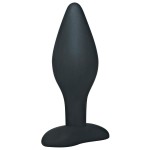 Чёрный анальный стимулятор Silicone Butt Plug Large - 12 см