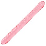 Розовый двухголовый фаллоимитатор Crystal Jellies - 45,7 см