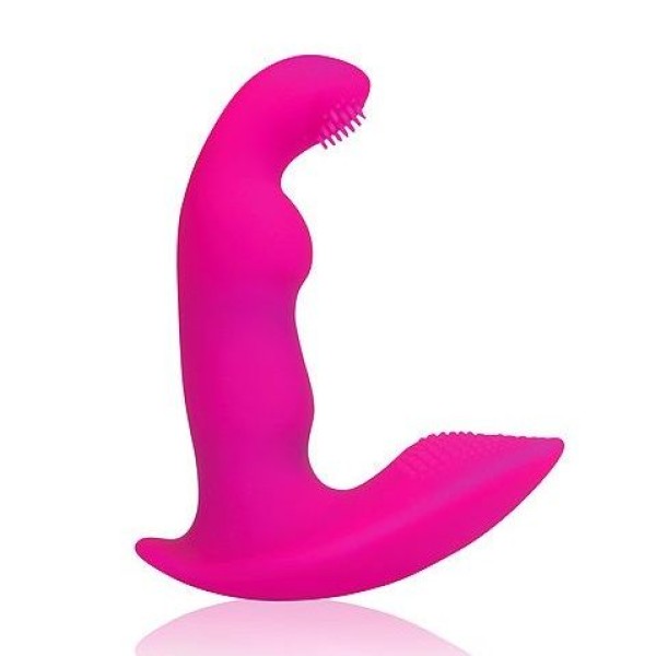Розовый силиконовый вибромассажер  Cosmo - 9 см
