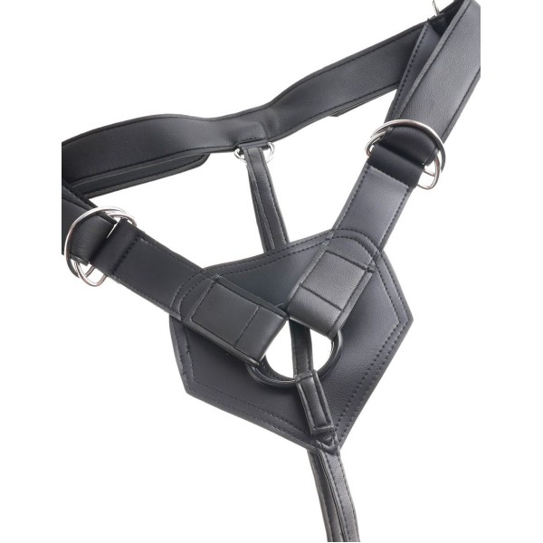 Страпон Harness со съемной чёрной насадкой King Cock 9 - 22,9 см