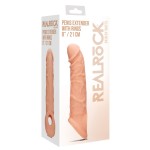 Телесная насадка с кольцом Penis Extender with Rings - 21 см