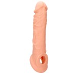 Телесная насадка с кольцом Penis Extender with Rings - 21 см
