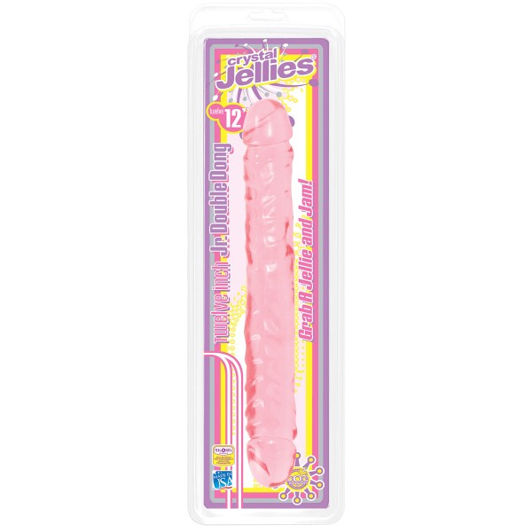Двухсторонний гелевый фаллоимитатор Crystal Jellies 12  Jr Double Dong - 30,5 см