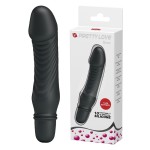 Черный мини-вибратор Stev -13,5 см