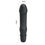 Черный мини-вибратор Stev -13,5 см