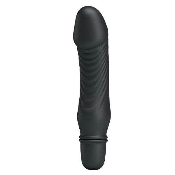 Черный мини-вибратор Stev -13,5 см