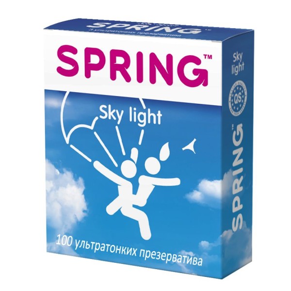 Ультратонкие презервативы SPRING SKY LIGHT - 100 шт