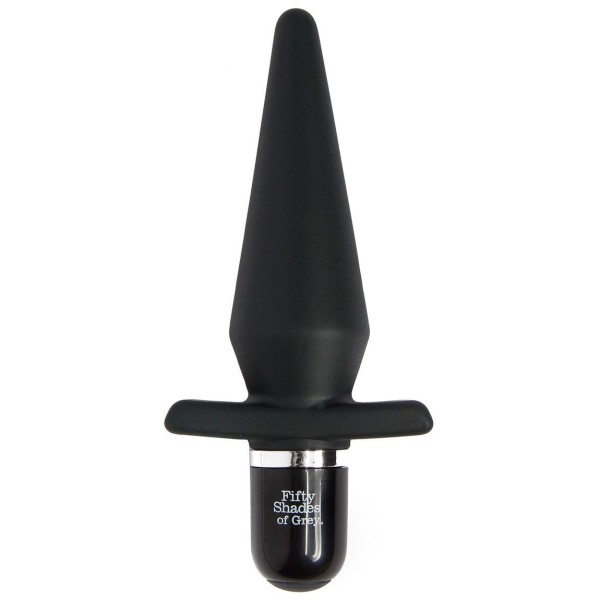 Черная анальная пробка с вибрацией Delicious Fullness Vibrating Butt Plug - 14 см
