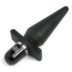 Черная анальная пробка с вибрацией Delicious Fullness Vibrating Butt Plug - 14 см