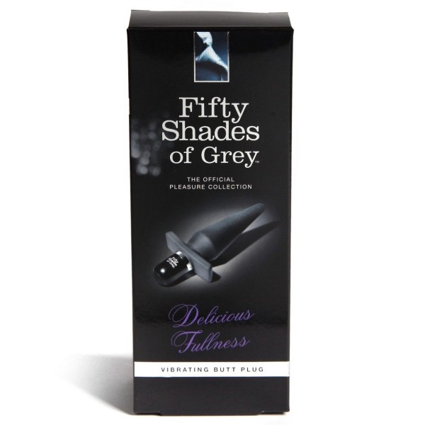 Черная анальная пробка с вибрацией Delicious Fullness Vibrating Butt Plug - 14 см