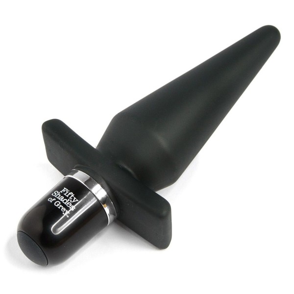 Черная анальная пробка с вибрацией Delicious Fullness Vibrating Butt Plug - 14 см