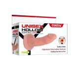Телесный универсальный полый страпон Unisex Hollow Strap On - 17 см