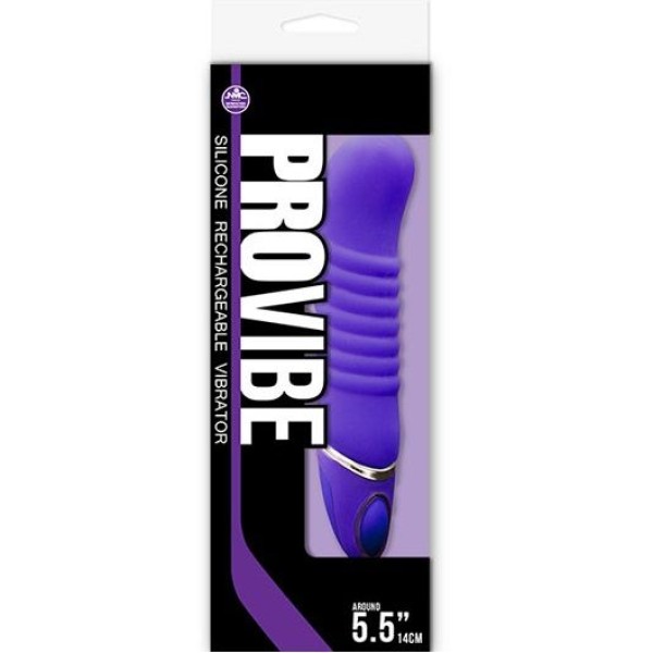 Фиолетовый перезаряжаемый вибратор PROVIBE - 14 см