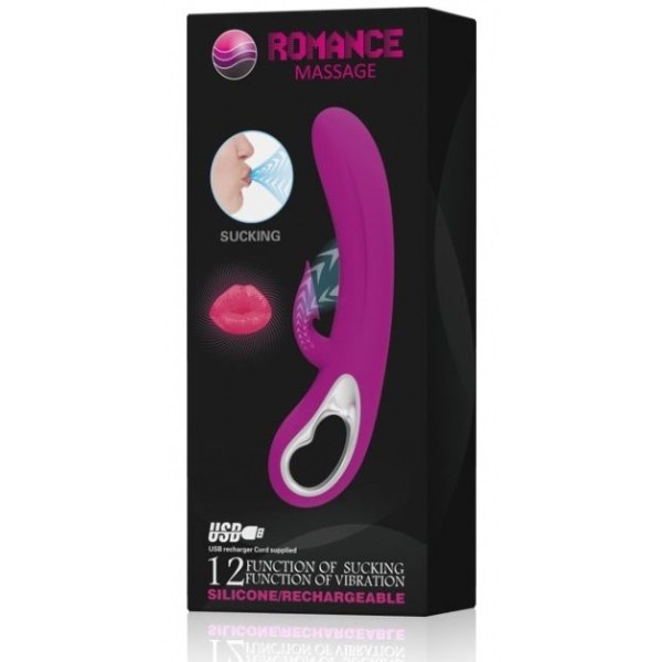 Хай-тек вибратор с присасывающимся клиторальным отростком Romance - 24 см