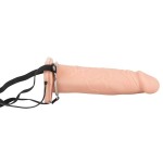 Полый вибрострапон на ремнях Vibrating Strap-On - 22,5 см