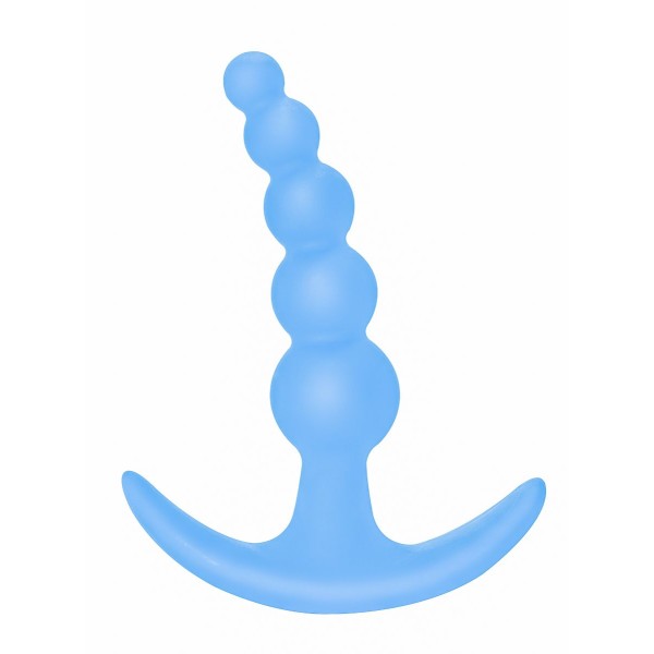 Голубая анальная пробка Bubbles Anal Plug - 11,5 см