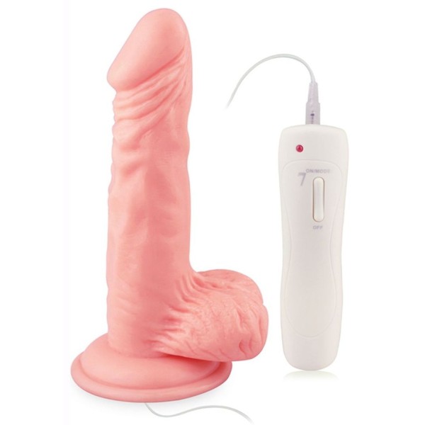 Телесный вибратор 7  Vibrating Dong with Vibrating Balls - 16 см