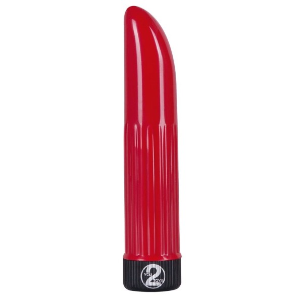 Красный вибратор Ladyfinger - 13 см