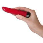 Красный вибратор Ladyfinger - 13 см