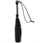 Чёрная мини-плеть из силикона и акрила SILICONE FLOGGER WHIP - 25,6 см