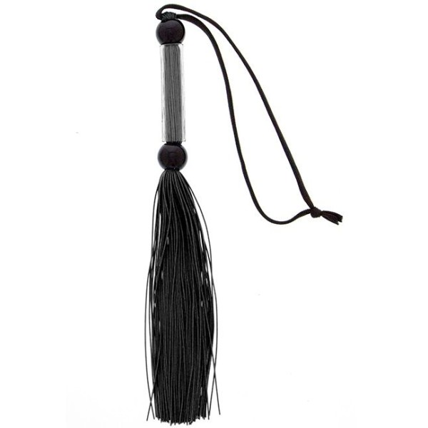 Чёрная мини-плеть из силикона и акрила SILICONE FLOGGER WHIP - 25,6 см