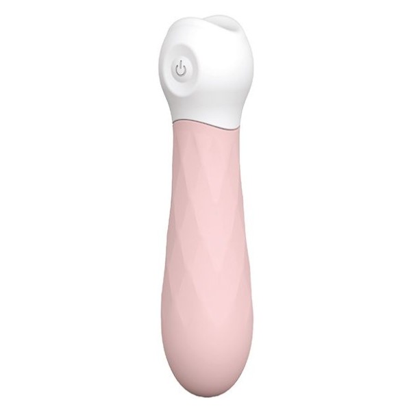 Розовый мини-вибромассажер Diamond Baby Boo - 11 см