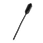 Черный стимулятор уретры с вибрацией и электростимуляцией Urethral Sounding Plug