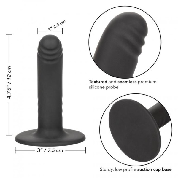 Черный анальный стимулятор 475” Ridged Probe - 12 см