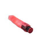 Рельефный розовый вибратор-реалистик - 19,5 см